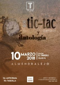 Cartel actuación Tic Tac Tic Tac en Almendralejo
