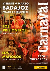 Cartel actuación Los Mafiosos y Los Prisioneros en Badajoz